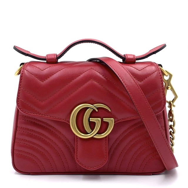 GUCCI グッチ ショルダーバッグ GGマーモント ミニ トップハンドル