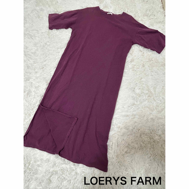 LOWRYS FARM(ローリーズファーム)のLOERYS FARM ワンピース パープル カジュアル スリット入り レディースのワンピース(ロングワンピース/マキシワンピース)の商品写真