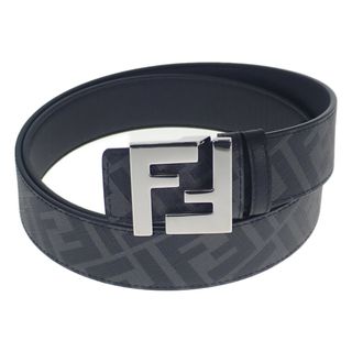 フェンディ(FENDI)の【中古】【Aランク】FENDI フェンディ リバーシブル ベルト 7C0424AGR9F0GXN カーフスキン ポリウレタン ブラック シルバー金具 サイズ95【ISEYA】(ベルト)