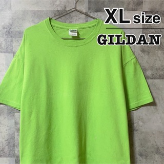 ギルタン(GILDAN)のGILDAN ギルダン　Tシャツ　XLサイズ　黄緑　ライトグリーン　無地　古着(Tシャツ/カットソー(半袖/袖なし))
