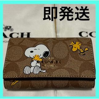 COACHコーチキーケース　レディースのスヌーピー新品キーケース　プレゼントOK