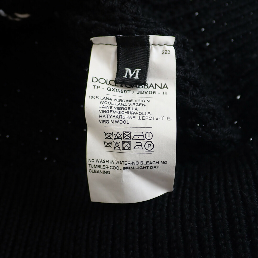 【ABランク】Dolce & Gabbana ドルチェ＆ガッバーナ D&Gロゴ インターシャセーター GXG69TJBVD8  ウール100％ ブラック サイズM ニット【ISEYA】