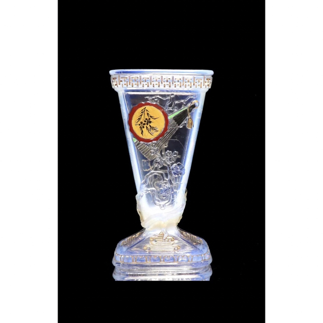 オールド・バカラ 1878年頃 ジャポニスム オパールセント 大型花瓶