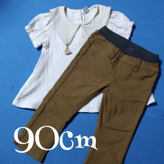 ニシマツヤ(西松屋)の(49)90cm 上下2枚セット(Tシャツ/カットソー)