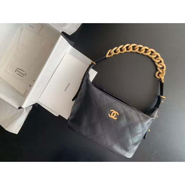 SALE】 - CHANEL CHANEL 黒 ホーボーバッグ ハンドバッグ シャネル