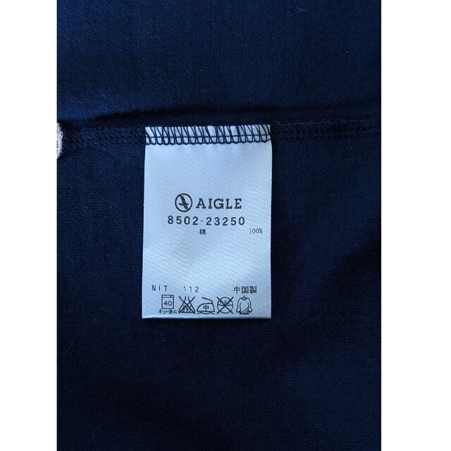 AIGLE(エーグル)の【美品】エーグル Tシャツ 半袖 ネイビー レディースのトップス(Tシャツ(半袖/袖なし))の商品写真