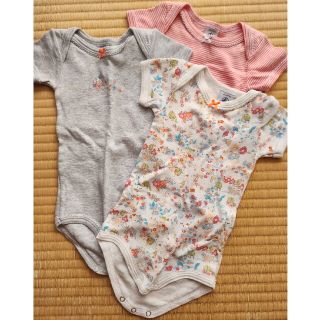 プチバトー(PETIT BATEAU)のプチバトー 半袖ロンパース 3枚セット 肌着 67(肌着/下着)