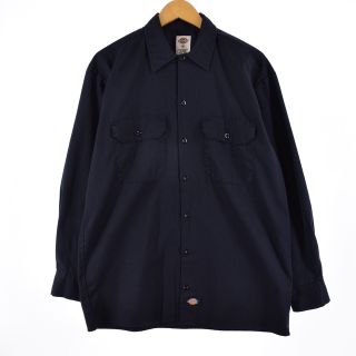 ディッキーズ(Dickies)の古着 ディッキーズ Dickies 長袖 ワークシャツ メンズL /eaa336278(シャツ)