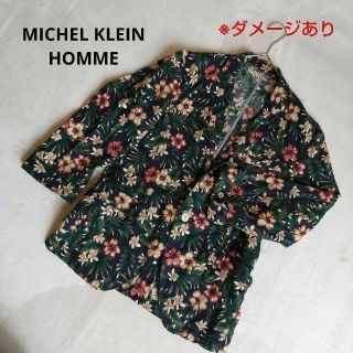 ミッシェルクランオム(MICHEL KLEIN HOMME)のミッシェルクランオム ジャケット ネイビー 花柄 七分袖 ユニセックス(テーラードジャケット)