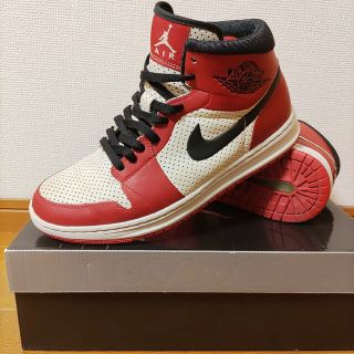 ジョーダン(Jordan Brand（NIKE）)のJORDAN ALPHA 1白 赤シカゴ黒NIKE AIRジョーダン27.5cm(スニーカー)