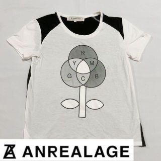 アンリアレイジ(ANREALAGE)の美品 ANREALAGE アンリアレイジ フラワー ロゴデザイン半袖Tシャツ S(Tシャツ/カットソー(半袖/袖なし))