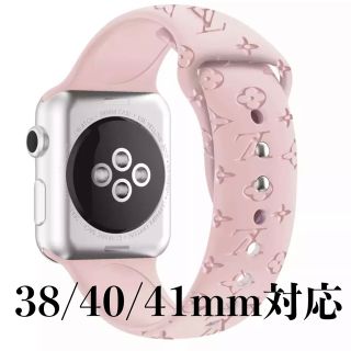 アップルウォッチ(Apple Watch)のアップルウォッチバンド38.40.41ミリ対応　白ピンクセット(ラバーベルト)