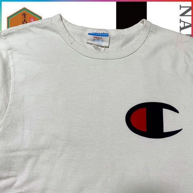 Champion(チャンピオン)の古着 Champion チャンピオン　ワンポイント　ロゴ　袖プリント ビンテージ メンズのトップス(Tシャツ/カットソー(半袖/袖なし))の商品写真