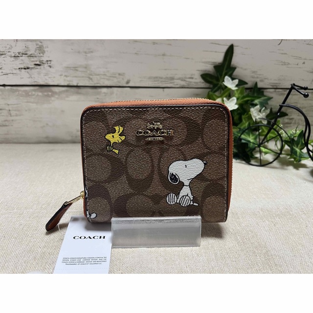 COACH コーチシグネチャー スヌーピージップ アラウンド ウォレット 新品