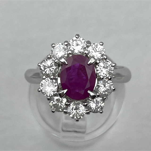 まとめ買い】 pt900 ルビー1.21ct リング ダイヤ1.01ct リング(指輪