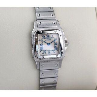 カルティエ(Cartier)の美品 カルティエ サントス ガルベ シルバー ブルーローマン SM(腕時計)