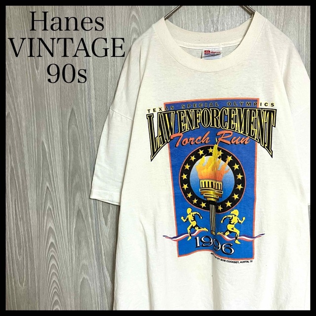 Hanes(ヘインズ)のZ722ヘインズ半袖Tシャツビッグプリント90sビンテージUSA製1996年 メンズのトップス(Tシャツ/カットソー(半袖/袖なし))の商品写真