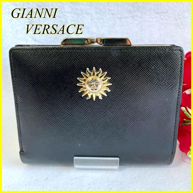 【特価】GIANNI VERSACE ヴェルサーチ ハンドバッグ 太陽 ブラック