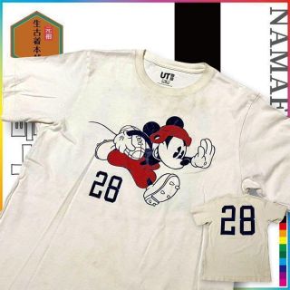 ディズニー(Disney)の古着 UT Y2K  ディズニー　ミッキー　フットボール　キャラT ビンテージ(Tシャツ/カットソー(半袖/袖なし))