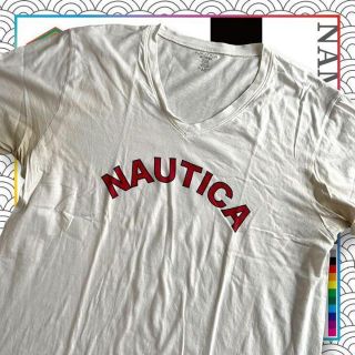 ノーティカ(NAUTICA)の古着 NAUTICA  ノーティカ　ロゴ　Vネック　ワンポイント ビンテージ(Tシャツ/カットソー(半袖/袖なし))