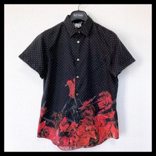 ポールスミス(Paul Smith)のポールスミス 半袖シャツ 薔薇柄 ブラック系(シャツ)