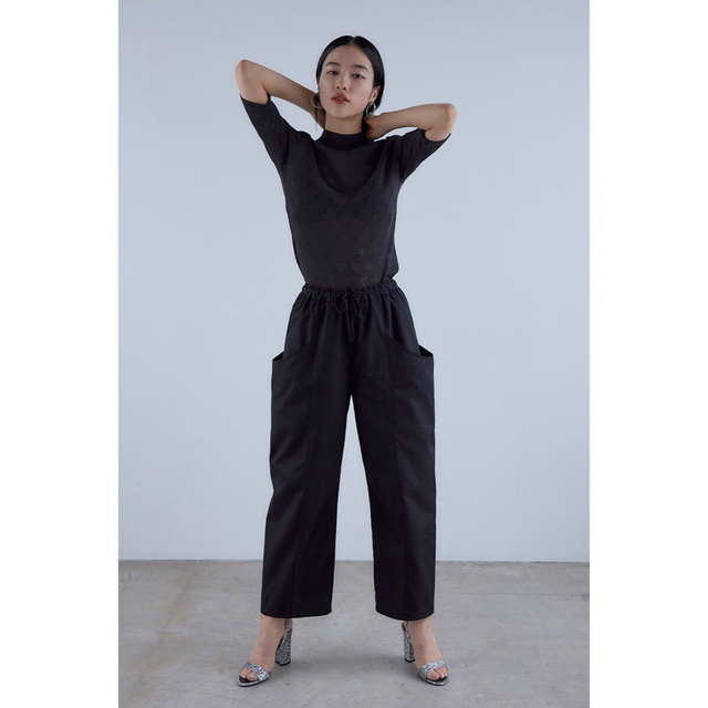 meer. BIG POCKET NYLON PANTS 黒 meer. BIG POCKET NYLON PANTS 黒
