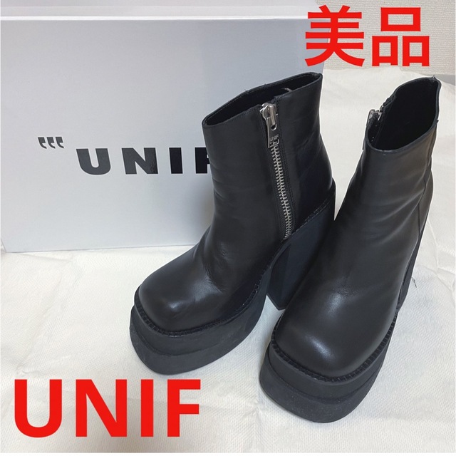 UNIF(ユニフ)のUNIF ユニフ　厚底ブーツ　美品　箱付き レディースの靴/シューズ(ブーツ)の商品写真