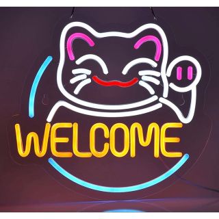 LEDネオン　オーダーメイド　招き猫　LED看板 お洒落インテリア  オリジナル(店舗用品)