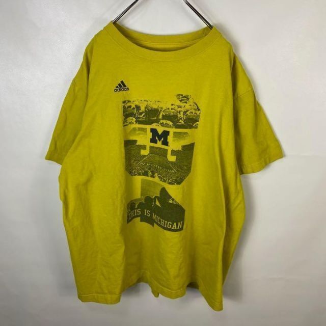 adidas(アディダス)のB870 アディダス　ビッグプリント　バックプリント　 XL 黄色　半袖シャツ メンズのトップス(Tシャツ/カットソー(半袖/袖なし))の商品写真