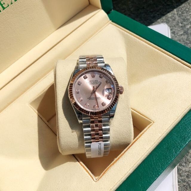 驚きの値段で】 ROLEX - 正規品!ロレックス ピンク文字盤 シルバー