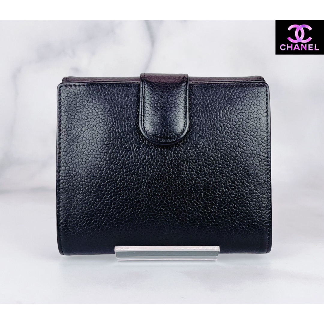 CHANEL(シャネル)の【専用】CHANEL キャビアスキン Wホックコンパクト財布 ブラック レディースのファッション小物(財布)の商品写真