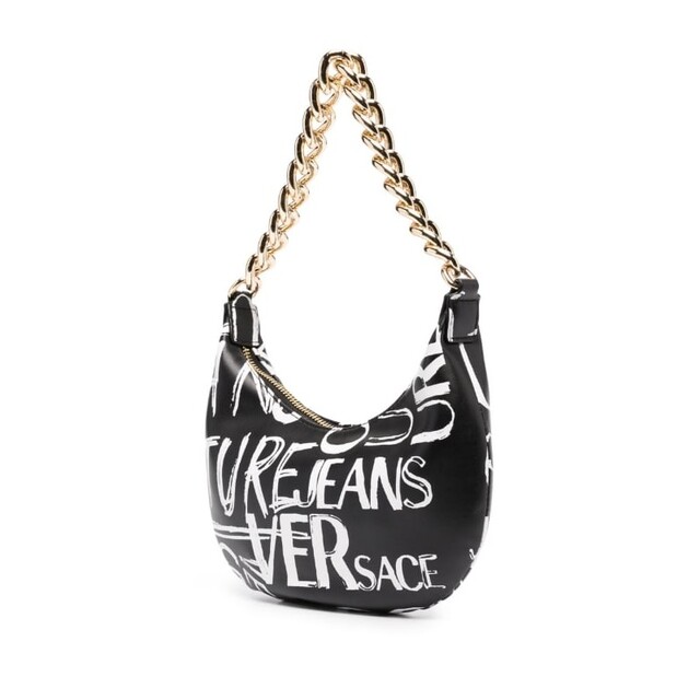 VERSACE JEANS COUTURE ハンドバッグ ブラック ホワイト
