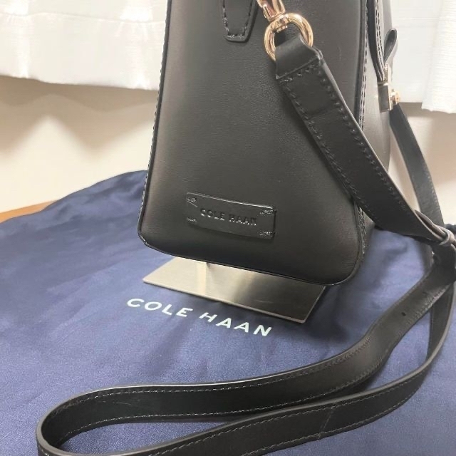 COLE HAAN コールハーン　ハラコ×本革　豹柄　2way　金具　黒ブラック