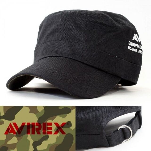 AVIREX(アヴィレックス)のワークキャップ 帽子 AVIREX ブラック 14534100-80 USA メンズの帽子(キャップ)の商品写真