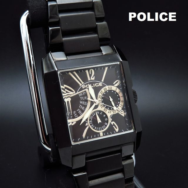 POLICE 腕時計 ブラック デイデイト 24H - 腕時計(アナログ)