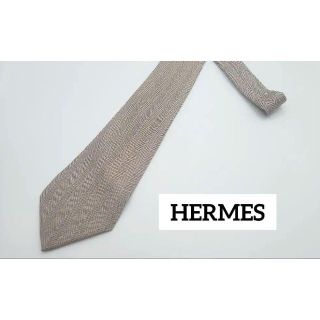 エルメス(Hermes)のHERMES ネクタイ シルク 100％ シンプル グレー(ネクタイ)