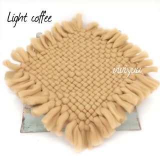 Light coffee♥️ニューボーンフォト♥️ふわもこ スクエアマット(おくるみ/ブランケット)