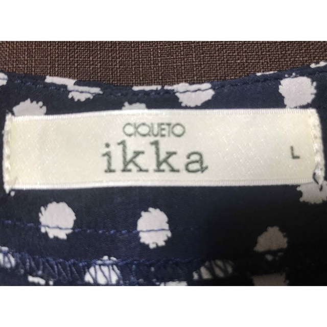 ikka(イッカ)の未使用☆ikka チュニック ワンピース 水玉ドット ネイビー／オフホワイト Ｌ レディースのワンピース(ひざ丈ワンピース)の商品写真