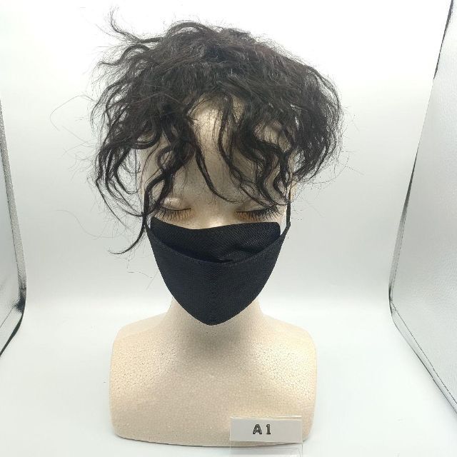 爆安 ヘアピース 15cm カール ナチュラルブラック 人毛 薄毛 かつら a1