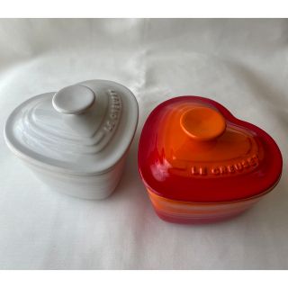 ルクルーゼ(LE CREUSET)のル・クルーゼ　ハート型ラムカンダムール　フタ付き2点　ココット　レギュラーサイズ(食器)