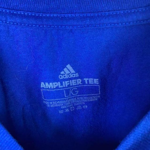adidas(アディダス)のC048 アディダス　プリントロゴ　ビッグプリント　L 青色　半袖Tシャツ メンズのトップス(Tシャツ/カットソー(半袖/袖なし))の商品写真