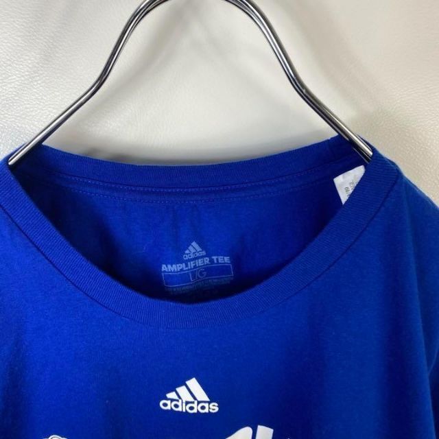 adidas(アディダス)のC048 アディダス　プリントロゴ　ビッグプリント　L 青色　半袖Tシャツ メンズのトップス(Tシャツ/カットソー(半袖/袖なし))の商品写真