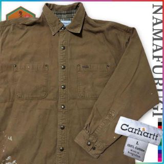 カーハート(carhartt)の古着 Carhartt 90s  デッキシャツ　ポケット　ワーク 長袖　シャツ(シャツ)