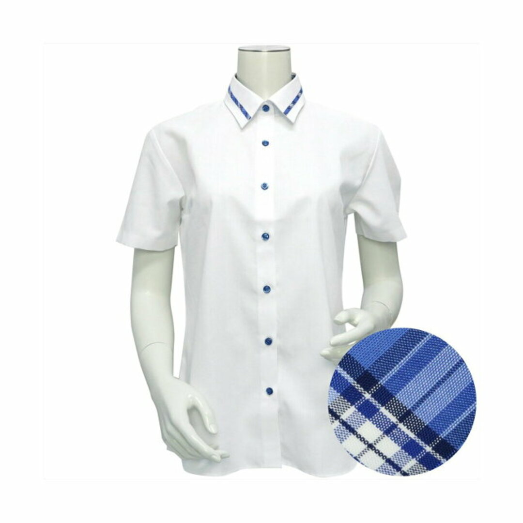 【ホワイト】(W)【透け防止】 レギュラー 半袖 形態安定 レディースシャツ