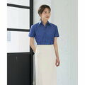 【ネイビー】(W)形態安定 スキッパー衿 半袖 レディースシャツ