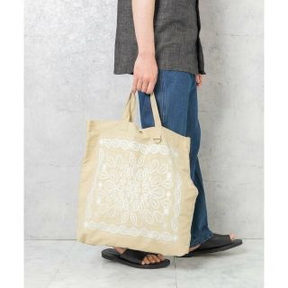 ロデスコ(RODE SKO)の【BEIGE】リップストップダブルショルダー柄トート(トートバッグ)