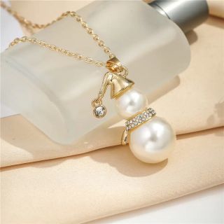 ☃︎新品未使用☃︎ 雪だるま ゆきだるま ネックレス アクセサリー 女性 可愛い(ネックレス)
