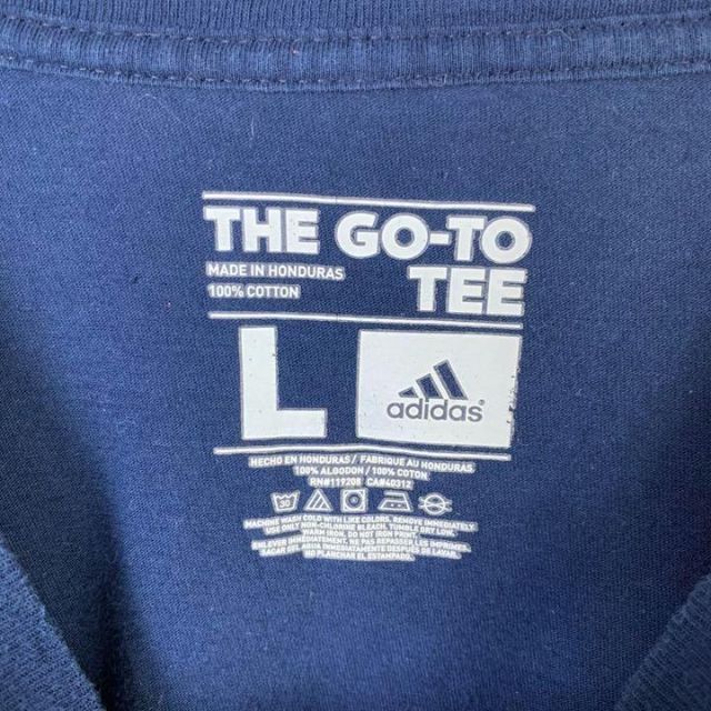 adidas(アディダス)のC185 アディダス　ビッグプリント　プリントロゴ　L ネイビー　半袖Tシャツ メンズのトップス(Tシャツ/カットソー(半袖/袖なし))の商品写真