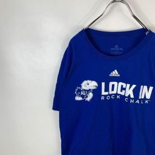 アディダス(adidas)のC188 アディダス　プリントロゴ　ビッグプリント　青　L 半袖Tシャツ(Tシャツ/カットソー(半袖/袖なし))