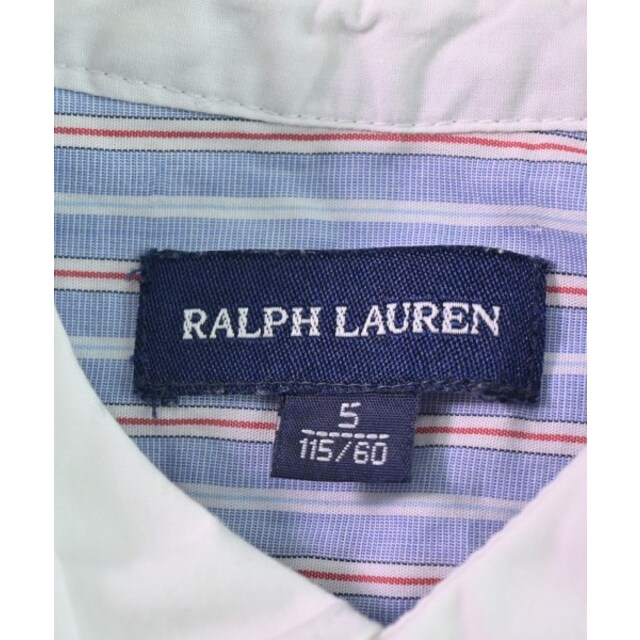 Ralph Lauren(ラルフローレン)のRalph Lauren シャツ 115cm 青x白xオレンジ(ストライプ) 【古着】【中古】 キッズ/ベビー/マタニティのキッズ服女の子用(90cm~)(ブラウス)の商品写真